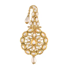 Gold Plated Traditional Kundan Safa Kalangi Brooch for Groom/Men/Dulha Pagadi