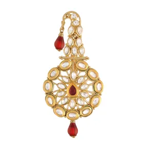 Gold Plated Traditional Kundan Safa Kalangi Brooch for Groom/Men/Dulha Pagadi