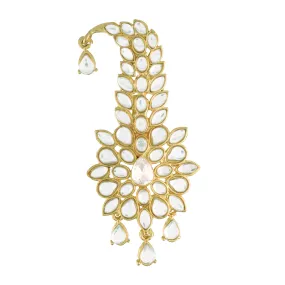 Gold Plated Traditional Kundan Safa Kalangi Brooch for Groom/Men/Dulha Pagadi