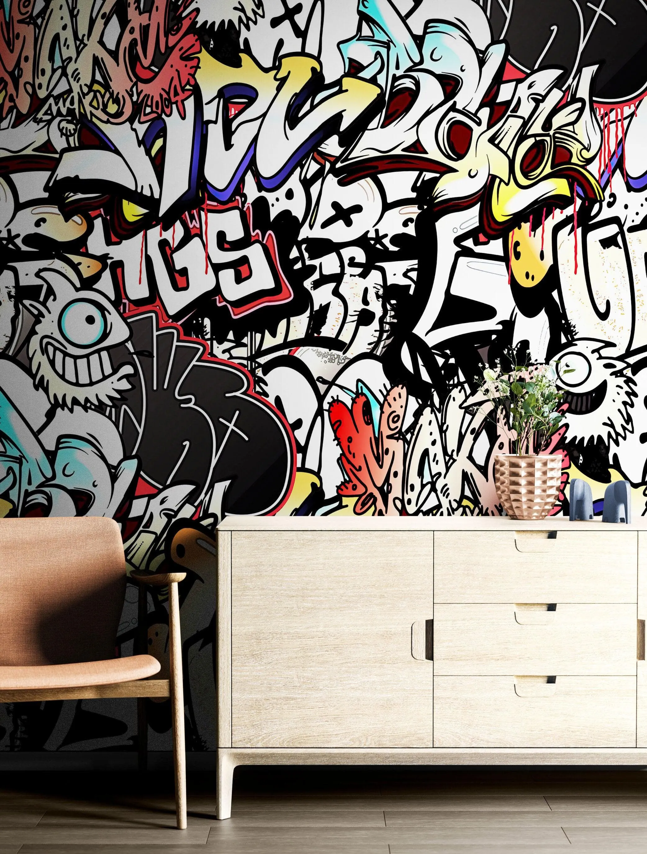 Graffiti Art Wall Mural. Street Art Urban Theme Artwork. #6462