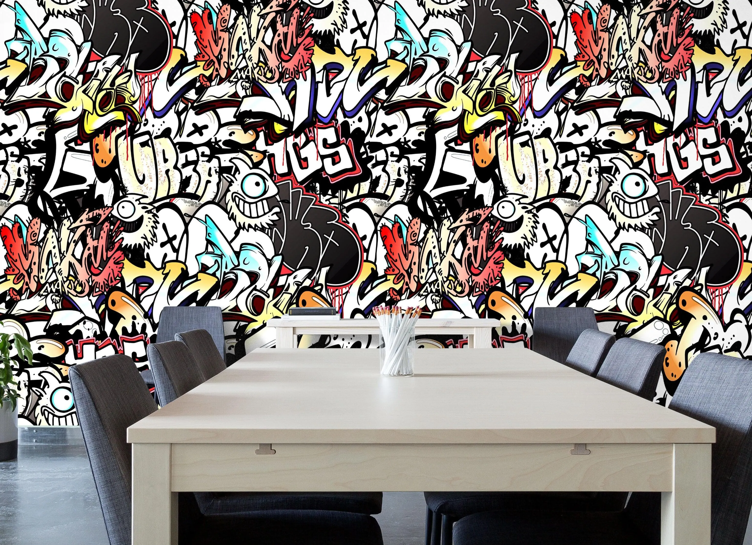 Graffiti Art Wall Mural. Street Art Urban Theme Artwork. #6462