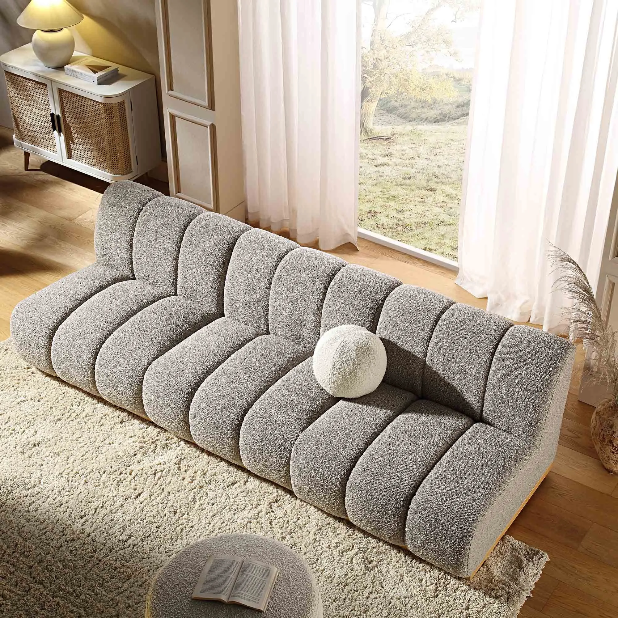 Granvia Taupe Boucle Modular Sofa, 3-Seater Sofa