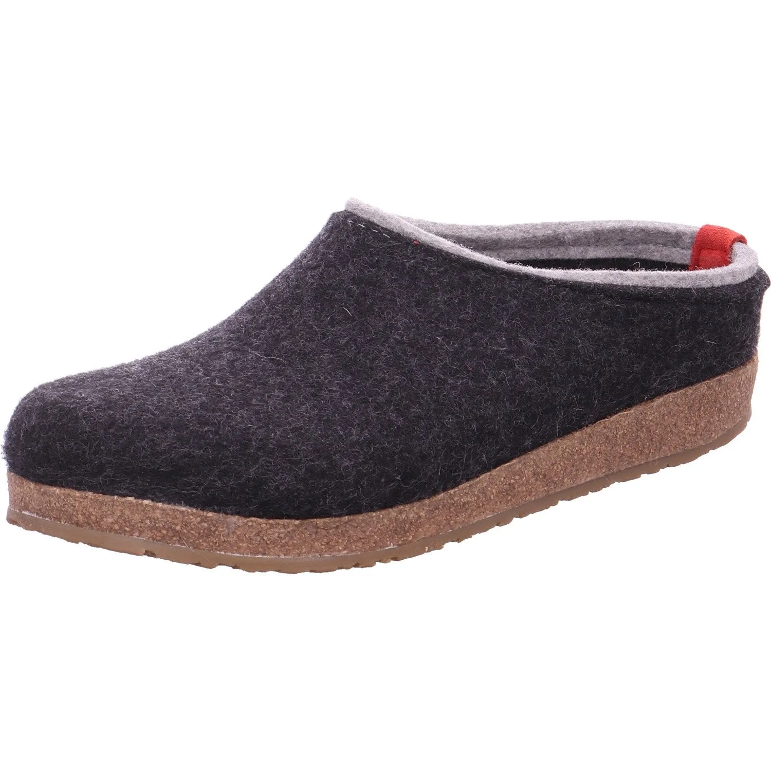 Haflinger Grizzly Slippers Clogs Mules Wool Felt Scuffs Slip On House Shoes Grey