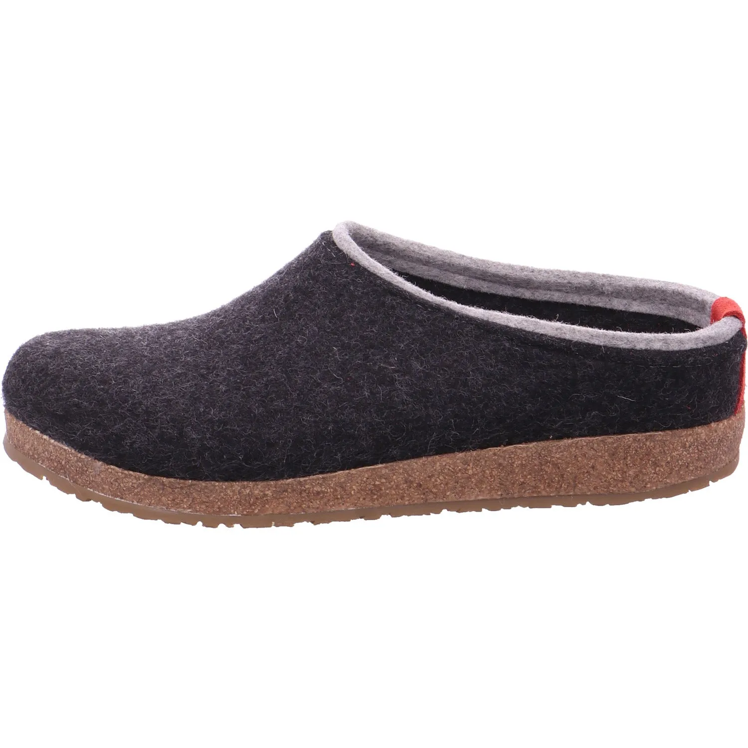 Haflinger Grizzly Slippers Clogs Mules Wool Felt Scuffs Slip On House Shoes Grey