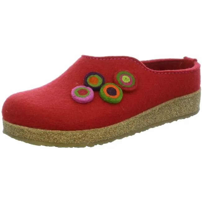 Haflinger Slippers red female Sandals Clogs