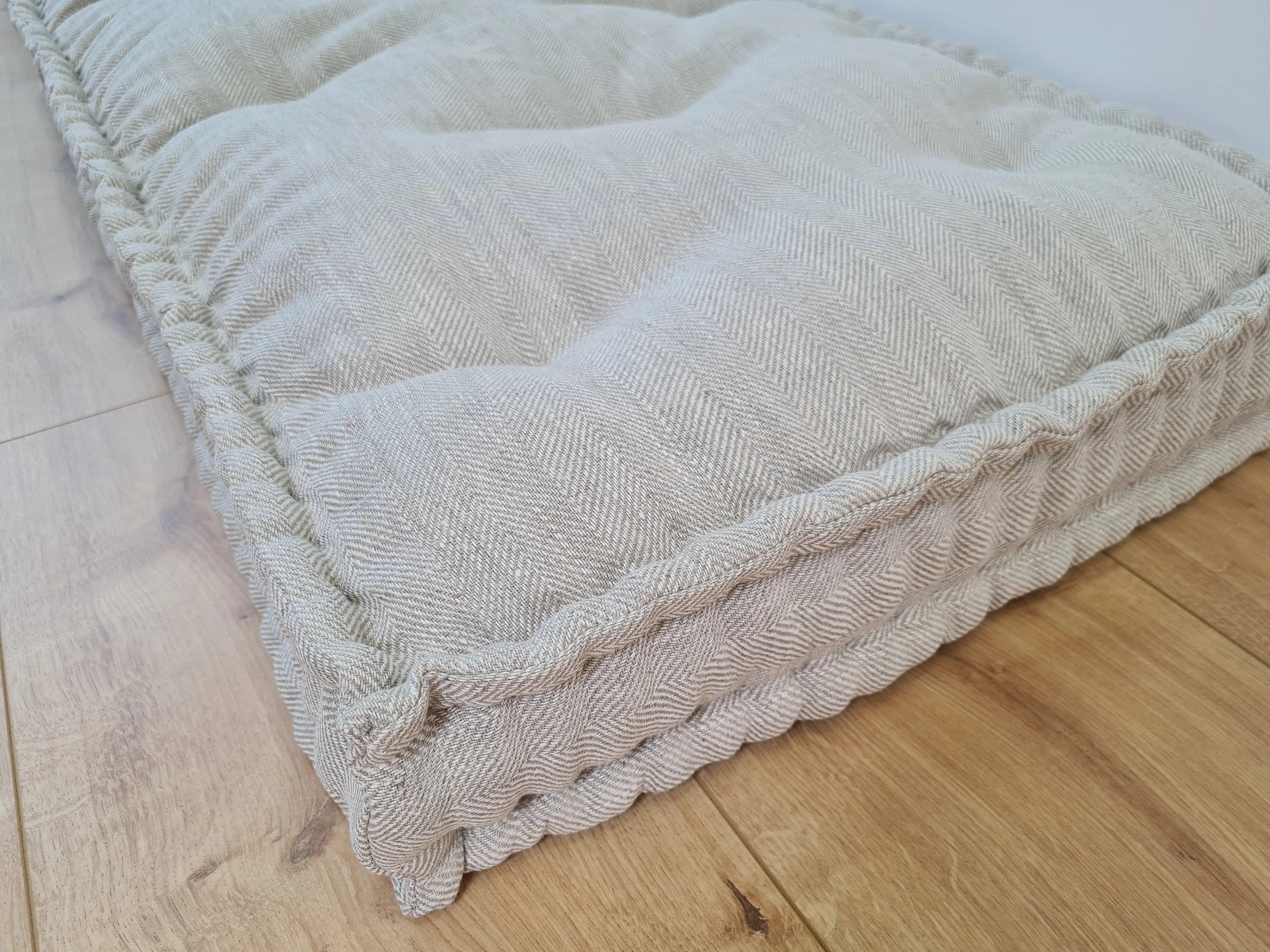 Hemp Custom madeWindow Mudroom Floor bench cushion filled organic hemp fiber in natural non-dyed linen fabric unique all natural pillow