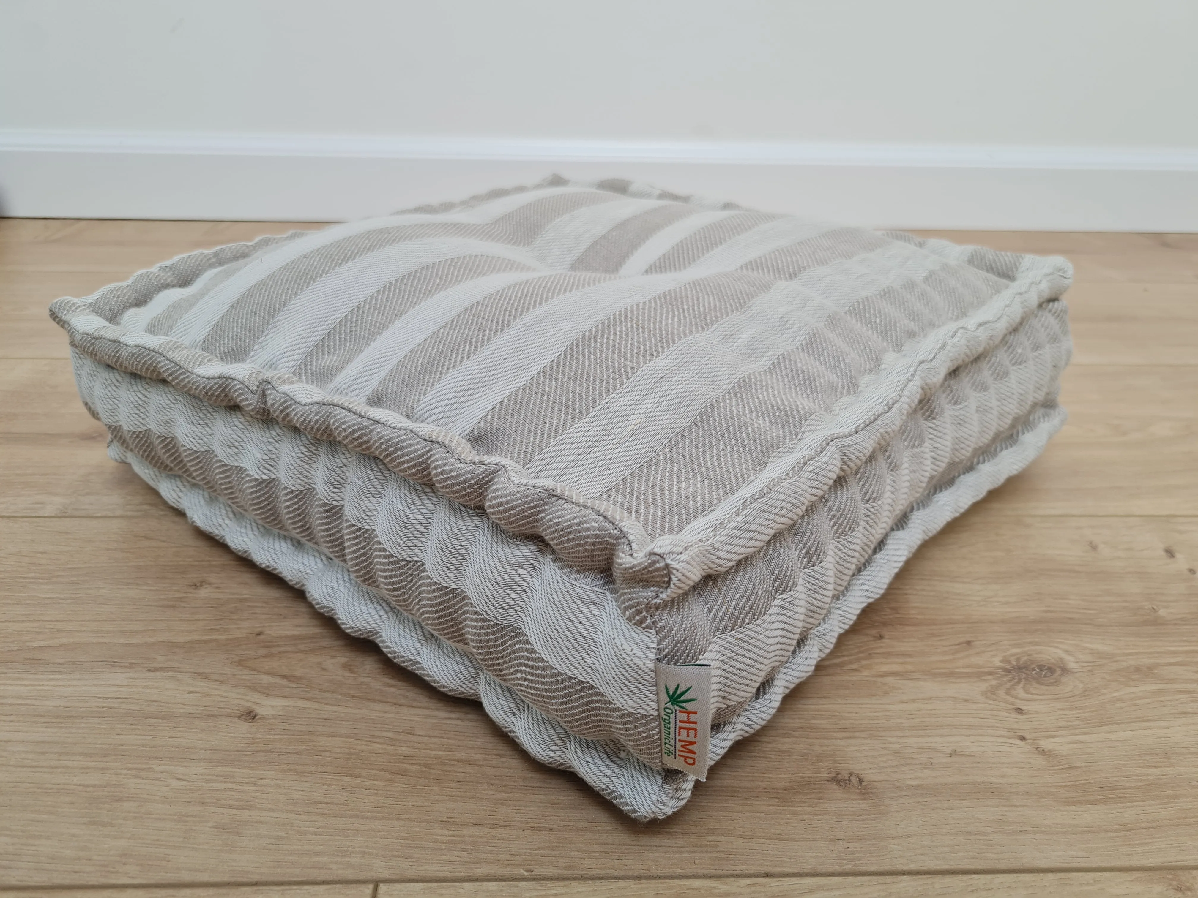 Hemp Linen Floor cushion filled organic hemp fiber filling / floor pillow Pillow seat/Meditation Yoga /Natural