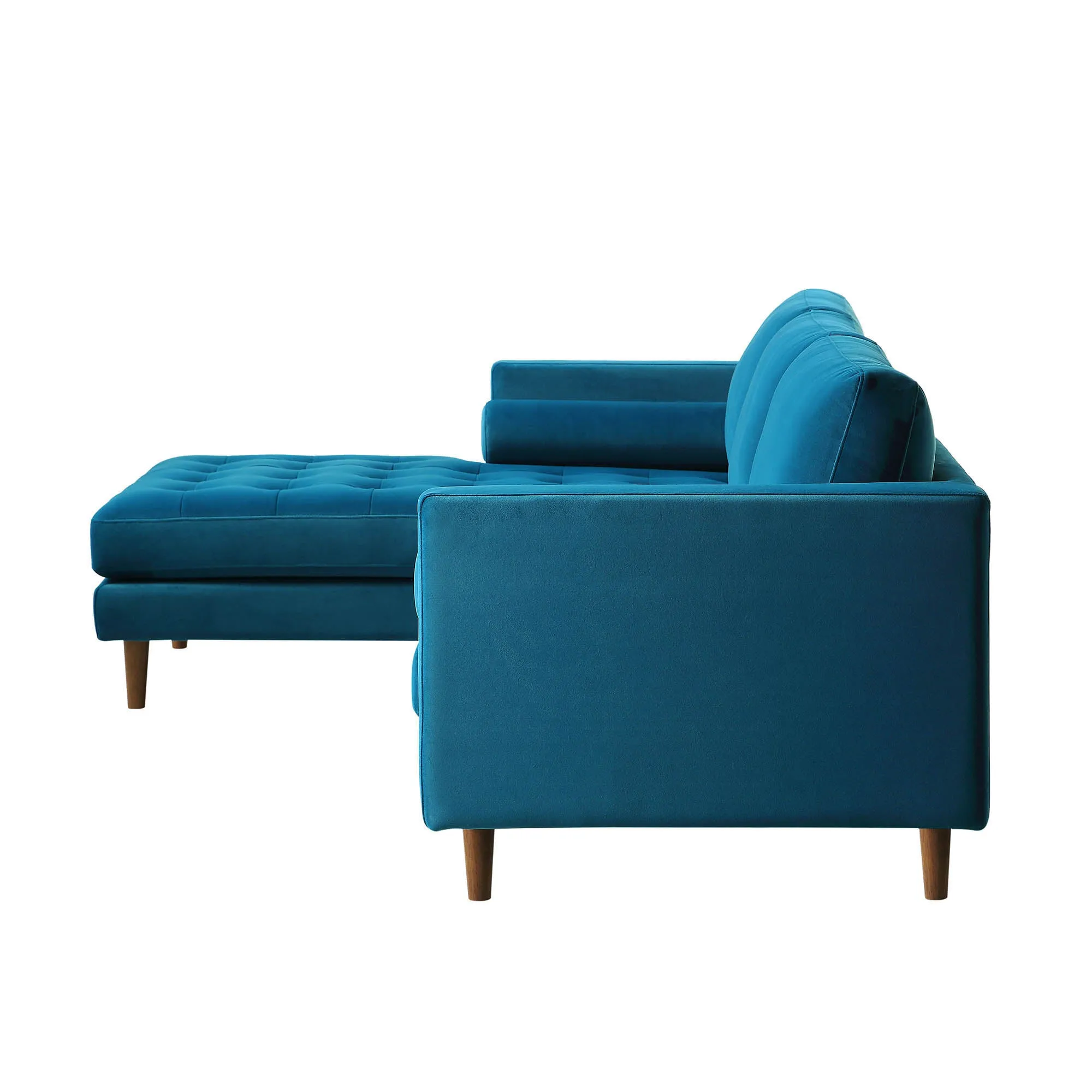 Henrietta Grand 4-Seater LHF Chaise End Sofa, Teal Velvet