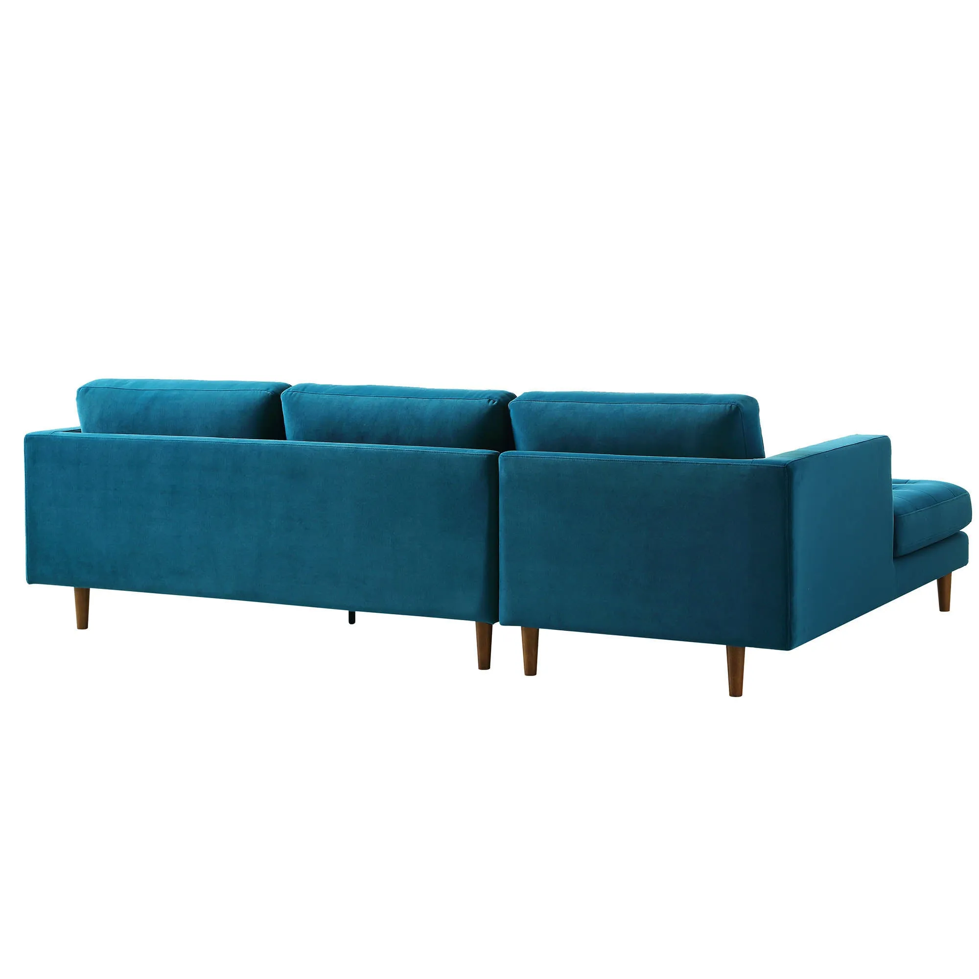 Henrietta Grand 4-Seater LHF Chaise End Sofa, Teal Velvet