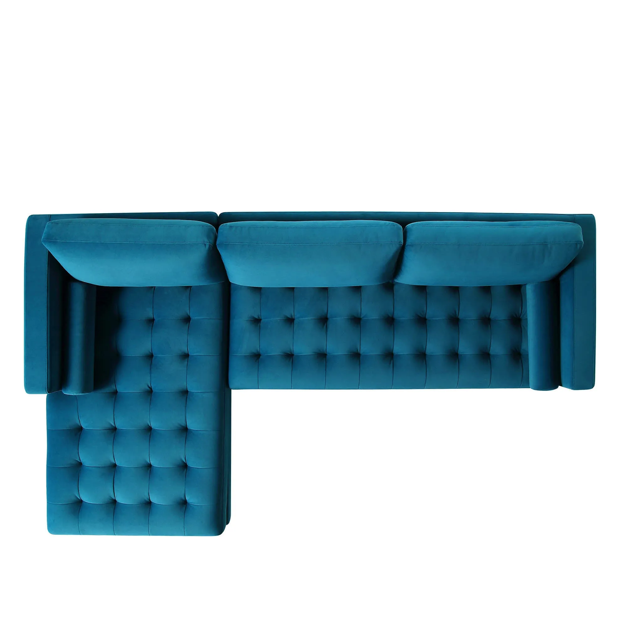 Henrietta Grand 4-Seater LHF Chaise End Sofa, Teal Velvet