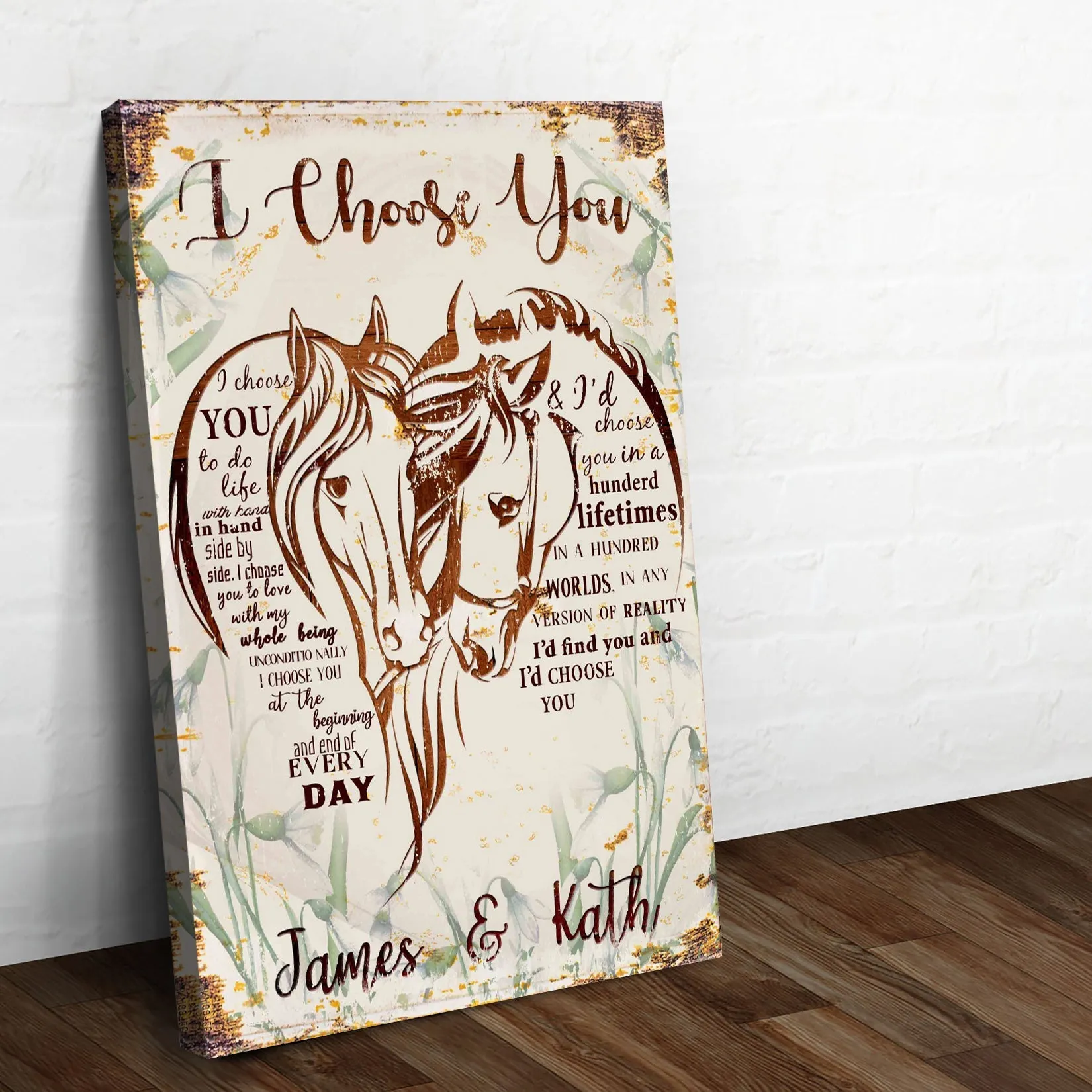 I Choose You Couple Horse Sign