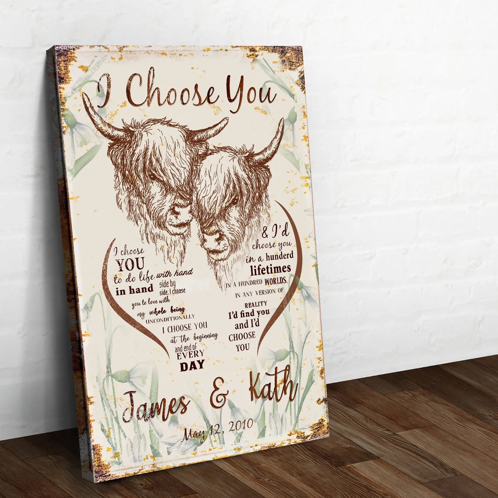 I Choose You Cow Couple Sign