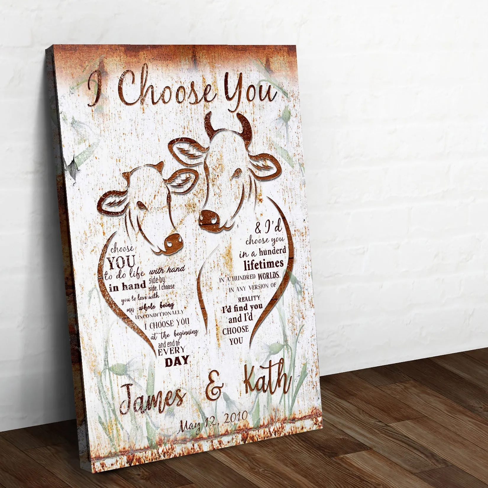 I Choose You Cow Couple Sign