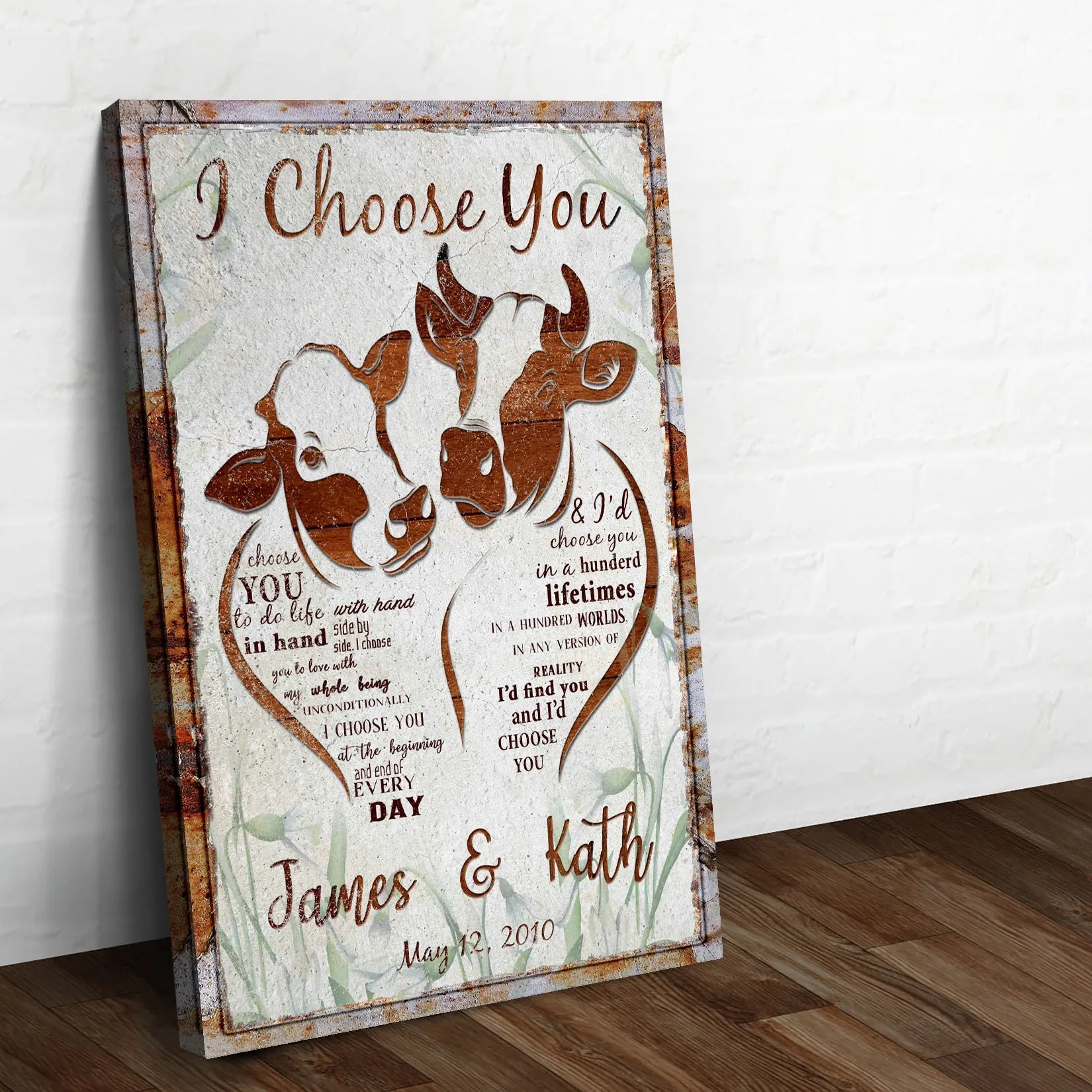 I Choose You Cow Couple Sign