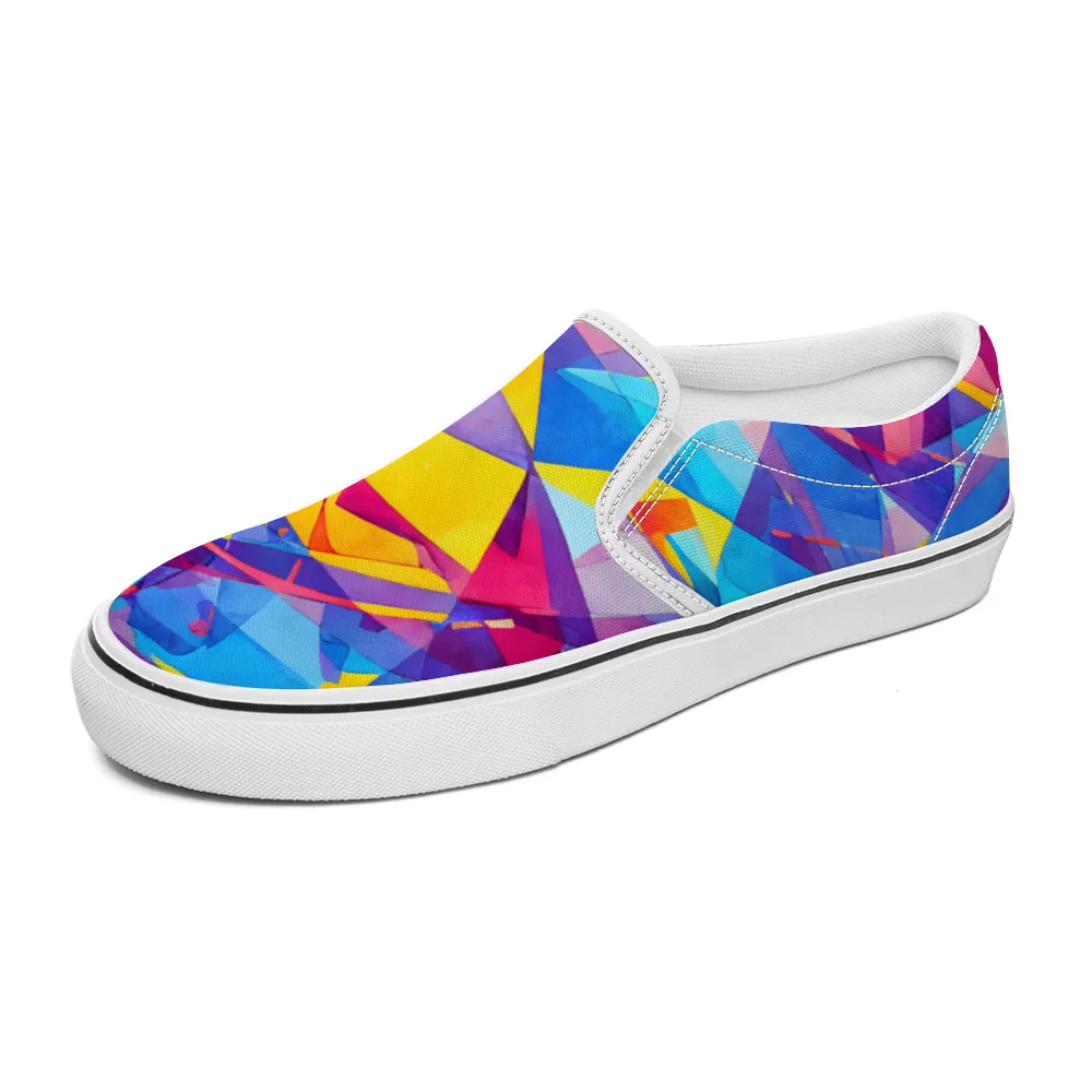 Kaleidoscope Pattern Collection - Unisex Slip-On Canvas Sneakers