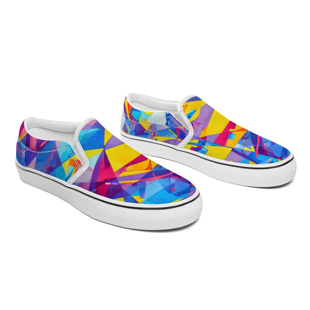 Kaleidoscope Pattern Collection - Unisex Slip-On Canvas Sneakers