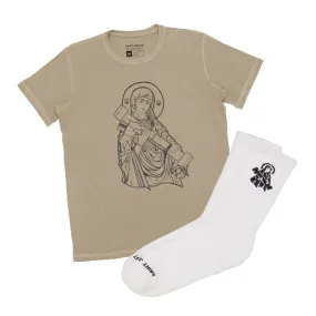 Khaki T-Shirt   Socks Bundle