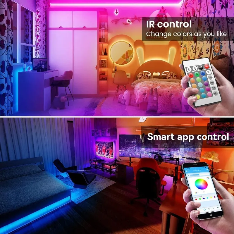 LED Strip Lights, Bluetooth Music Sync, RGB Color Changing Lights with Remote, Smart Phone APP Control