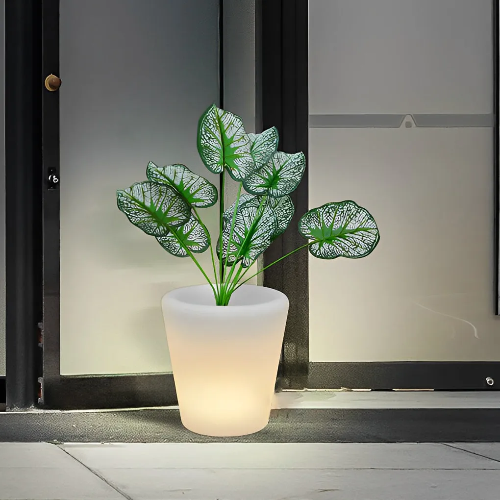 Luminous Flowerpot Colorful Light Rechargeable Solar Outdoor Lights with Remote