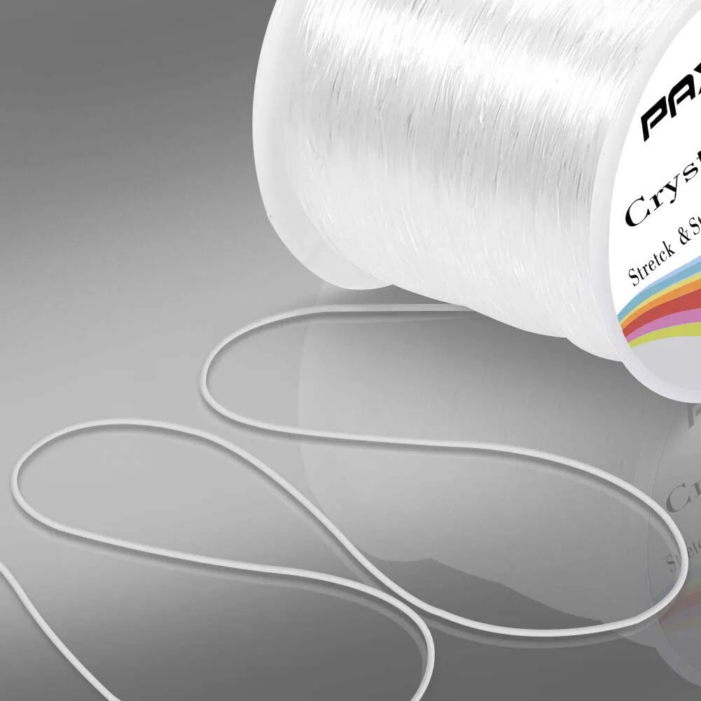 Paxcoo 0.8mm Elastic String, Stretchy Bracelet String Crystal String Bead Cord for Bracelet, Beading and Jewelry Making (120m)