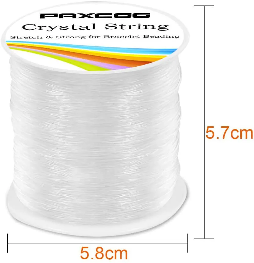 Paxcoo 0.8mm Elastic String, Stretchy Bracelet String Crystal String Bead Cord for Bracelet, Beading and Jewelry Making (120m)