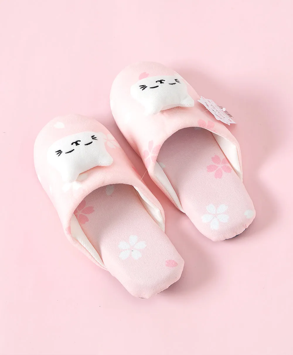 Sakura Cat Home Slippers