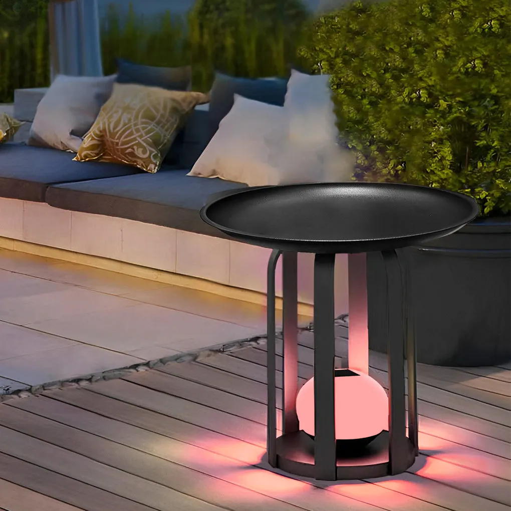 Set of Waterproof Outdoor Table and Solar Floor Lamp