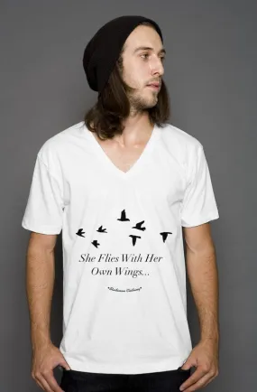 SMF Custom She Flies Plain V-Neck