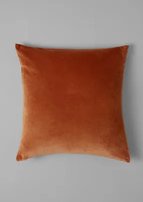 Square Velvet Pillow Cover | Soft Ginger/Natural