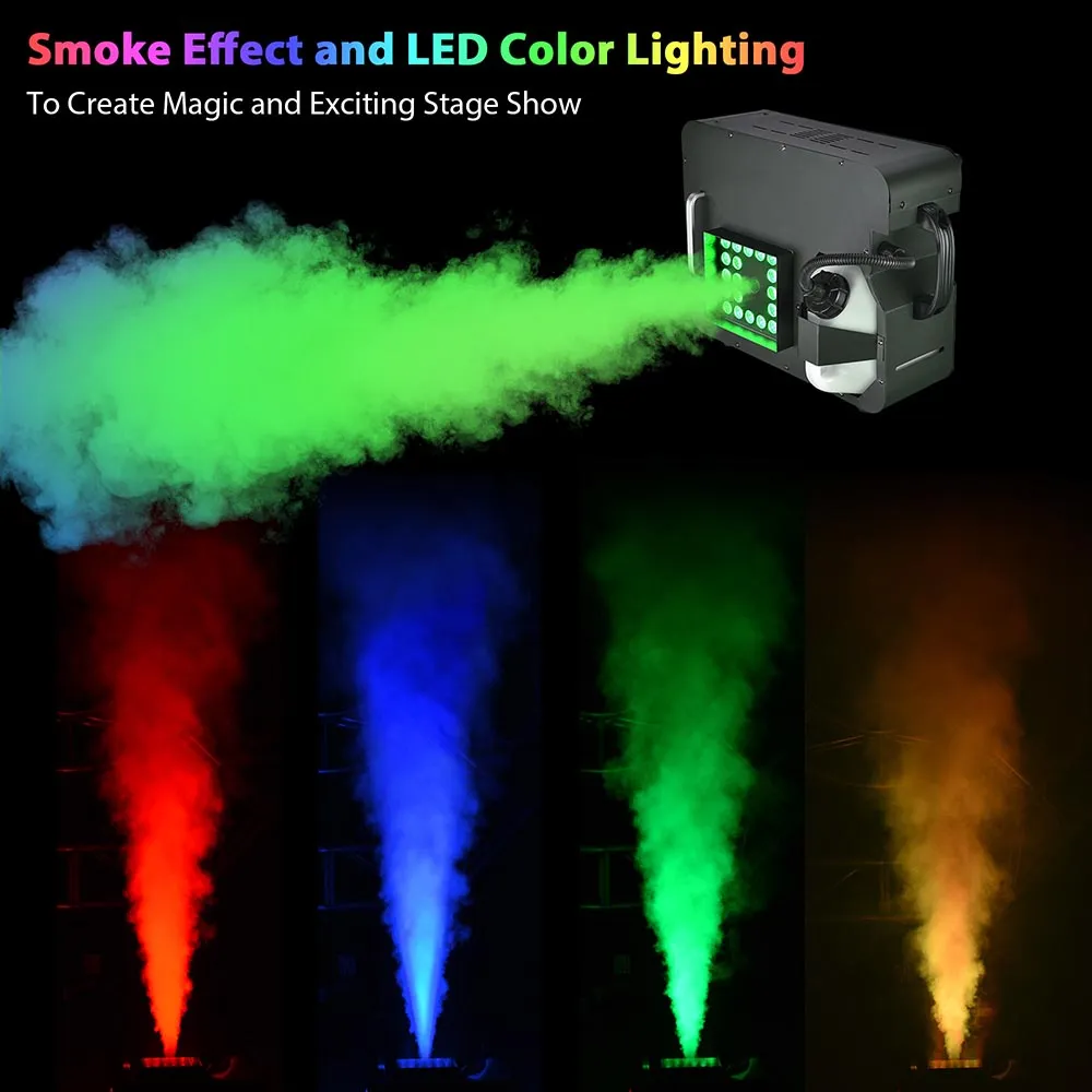 TheLAShop 20,000 CFM 1500W LED Smoke Fog Machine Fogger Remote DMX Wire