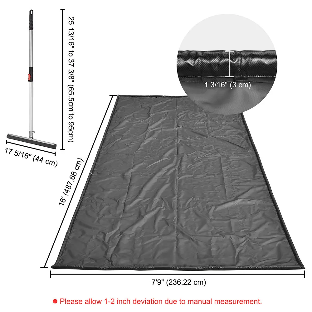 TheLAShop 7'9 x 16' Garage Containment Mat with Floor Squeegee