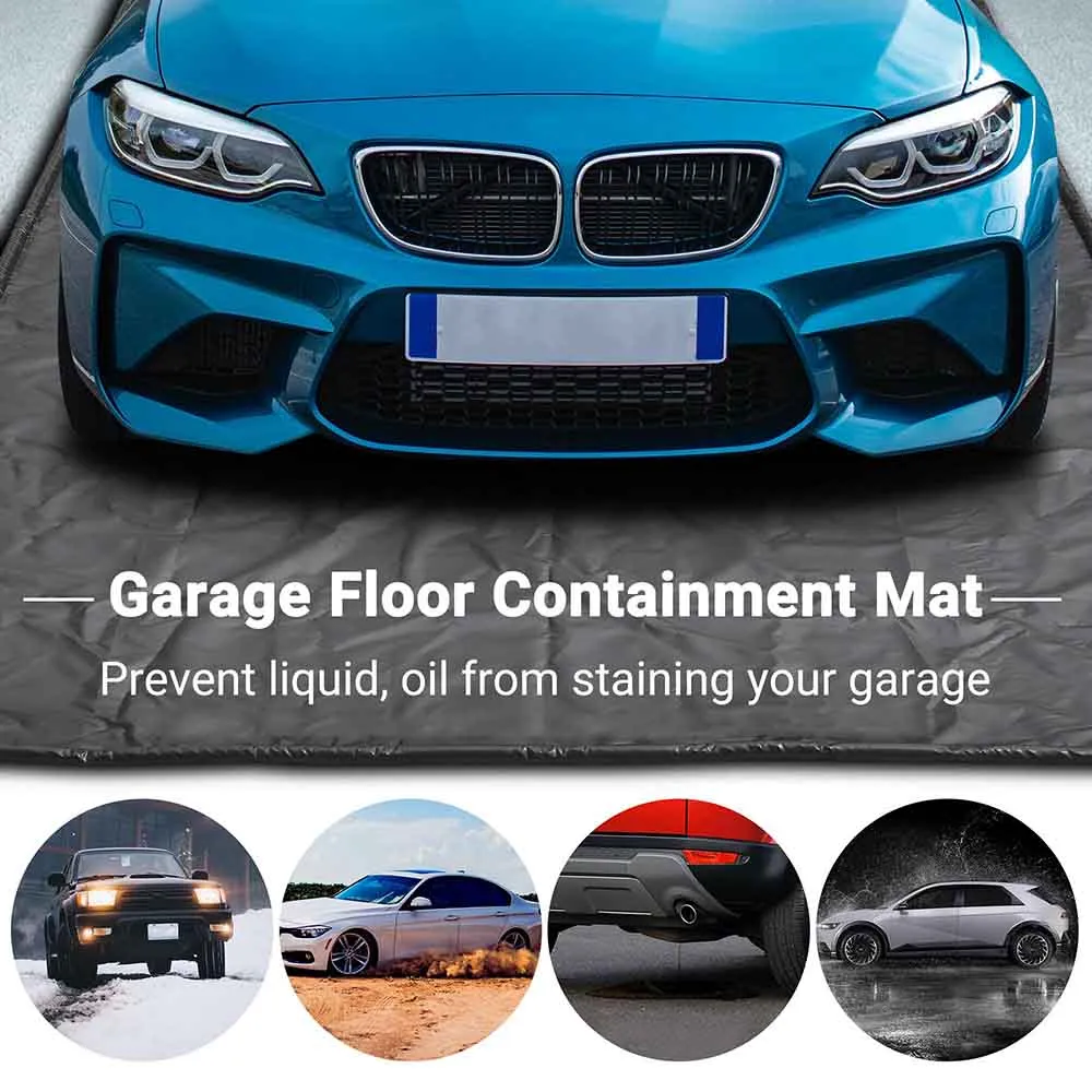 TheLAShop 7'9 x 16' Garage Containment Mat with Floor Squeegee