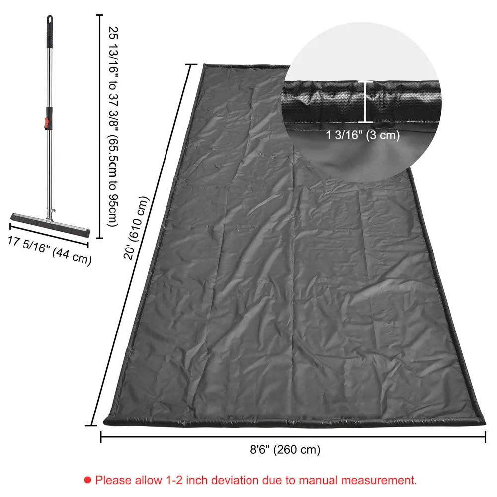 TheLAShop 8'6 x 20' Garage Containment Mat with Floor Squeegee