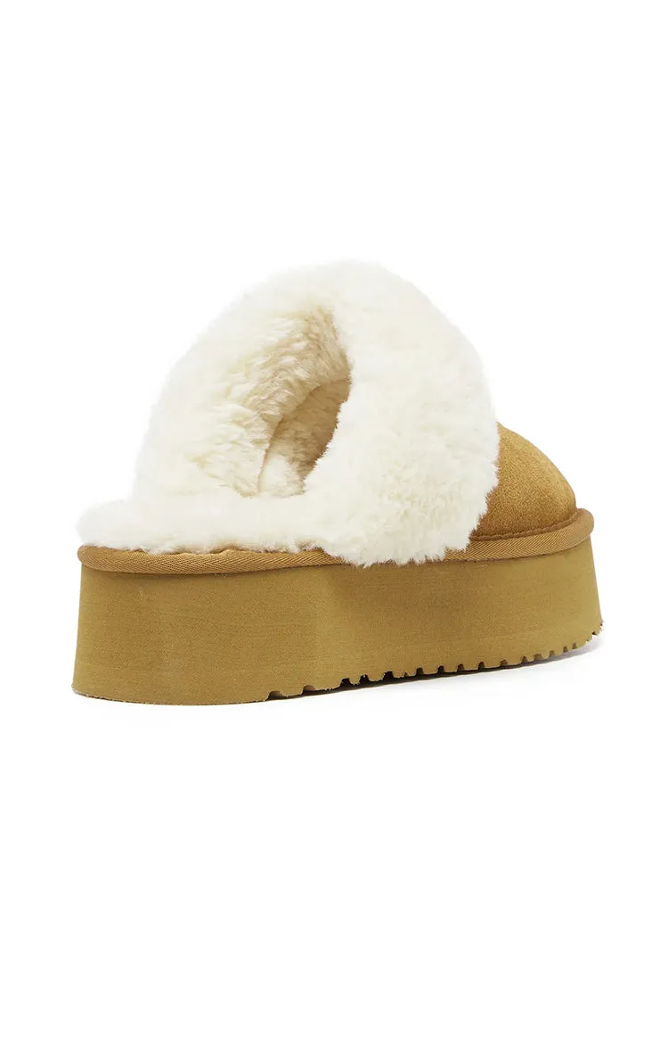 Therapy Ziggy Tan Suede Cow Slippers