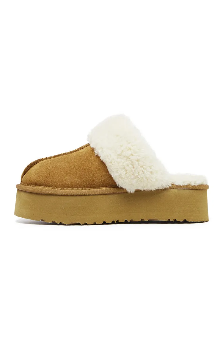 Therapy Ziggy Tan Suede Cow Slippers