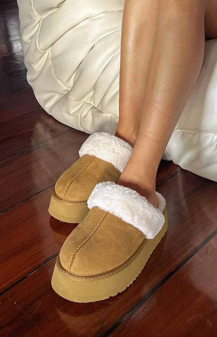 Therapy Ziggy Tan Suede Cow Slippers