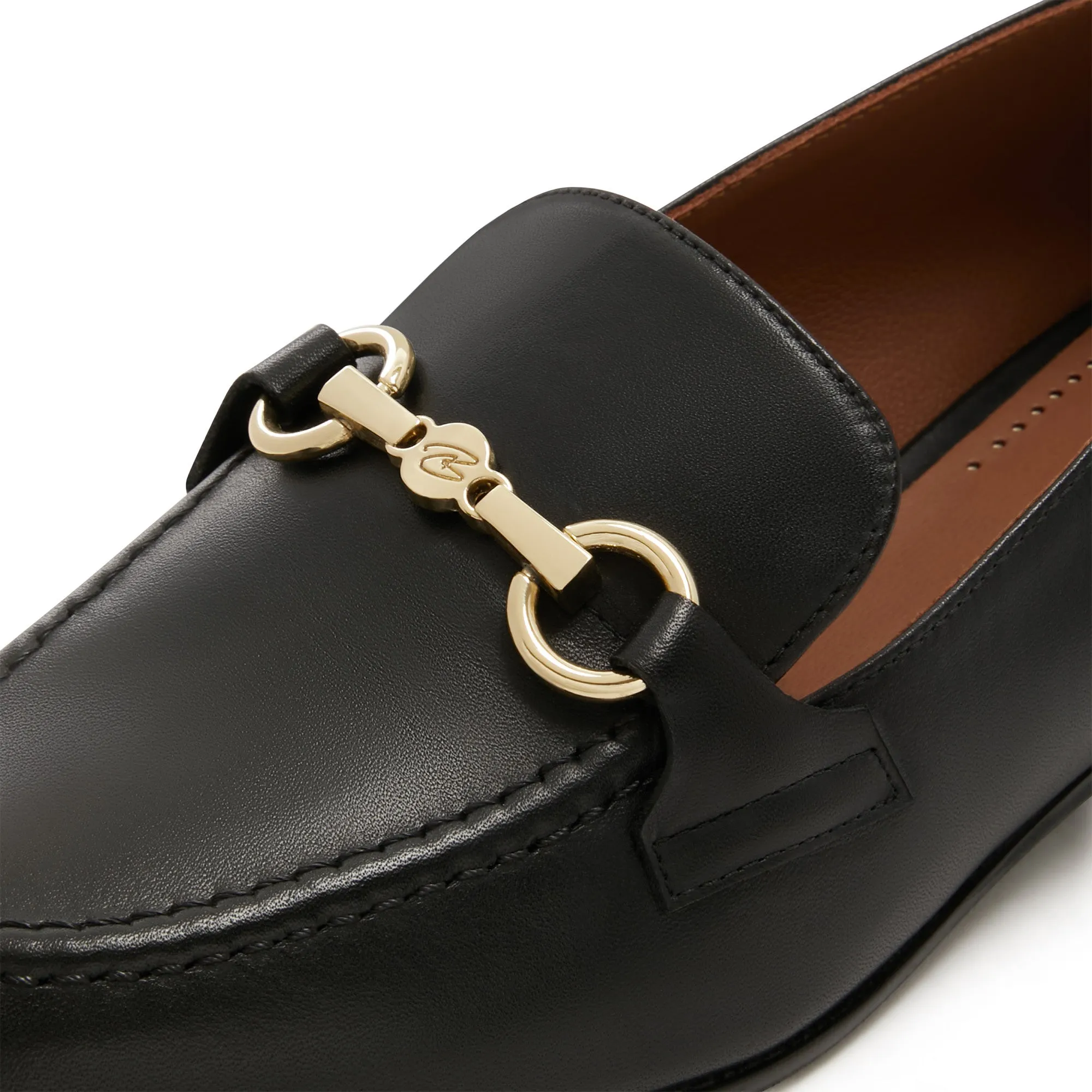 Vendôme Fleur black calfskin leather loafers