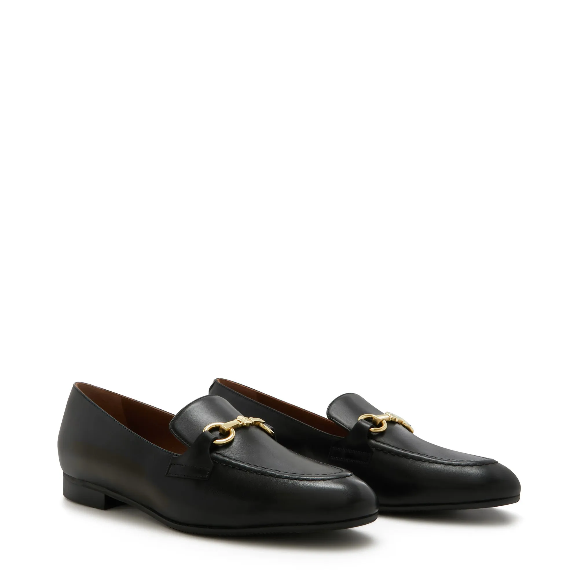 Vendôme Fleur black calfskin leather loafers