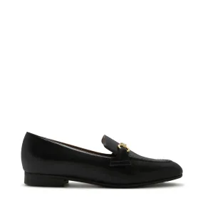 Vendôme Fleur black calfskin leather loafers